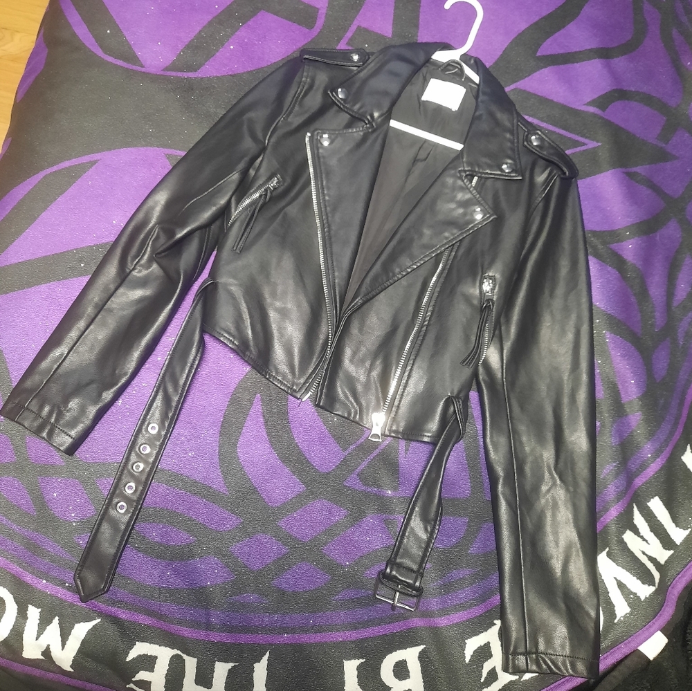 Women's Black Faux Leather Jacket